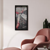 In Her Shoes - Hand-Made Dimensional Art Collage, Under Glass, Encased on a Black Shadowbox Frame